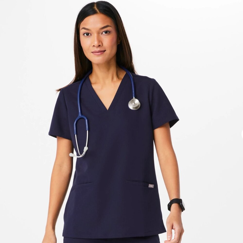 Casma Three-Pocket Scrub Top™-XXS-NAVY